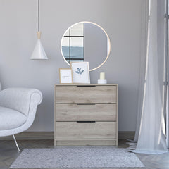 Lyra 3 Drawers Dresser, Superior Top -Light Gray