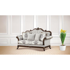 Polyxena Traditional Style button tufted Loveseat Ivory