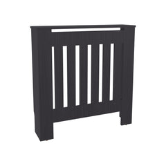 Camelot Cover Cabinet with Slatted Panel, Modern Home Furniture for Heating Units, Ventilated Decorative Enclosure, Black