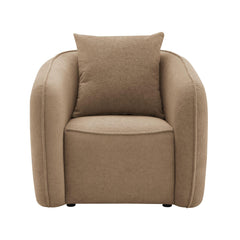 Pinnacle Brown Chenille Chair with 1 Matching Color Toss Pillows