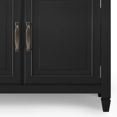 Celestia Solid Wood Entryway Storage Cabinet in Black