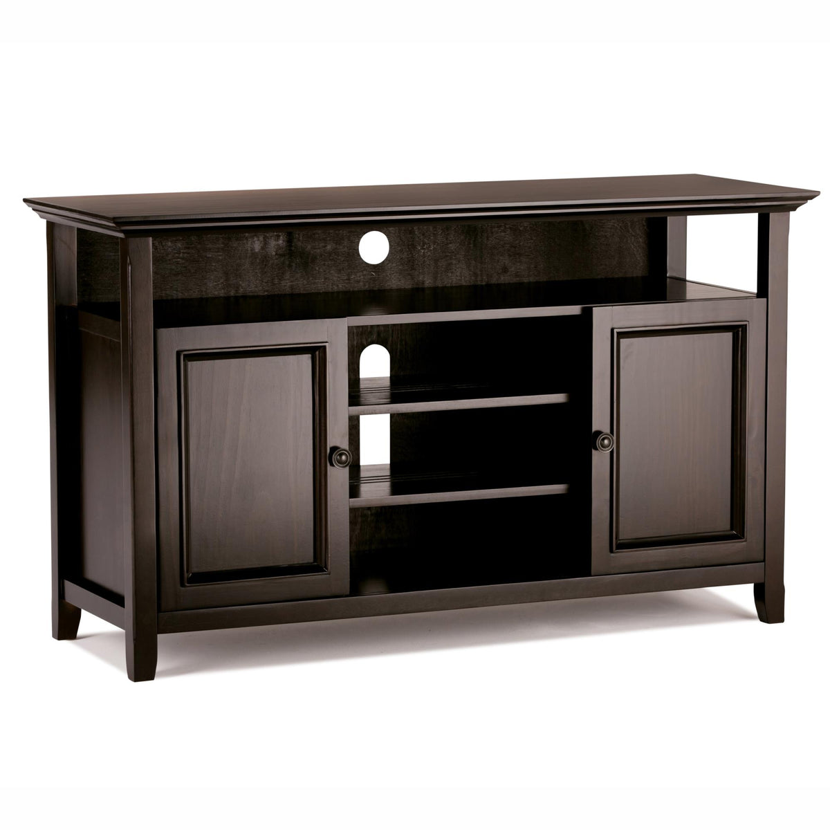 Atlas 54 inch Wide Solid Wood TV Stand in Hickory Brown For TVs up to 60 inches