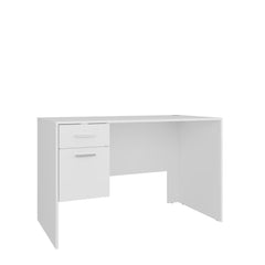 Hades Modern Office Desk with Two Drawers and Side Storage, Compact Computer Workstation for Home Office or Study Room