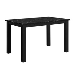 Odyssey Black Dining Table and (4) Silver Dining Chairs