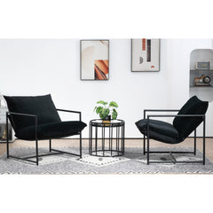 Quasar Modern Velvet Accent Chair, Metal Frame Contemporary Recliner with Deep Seating Cushion for Home Office