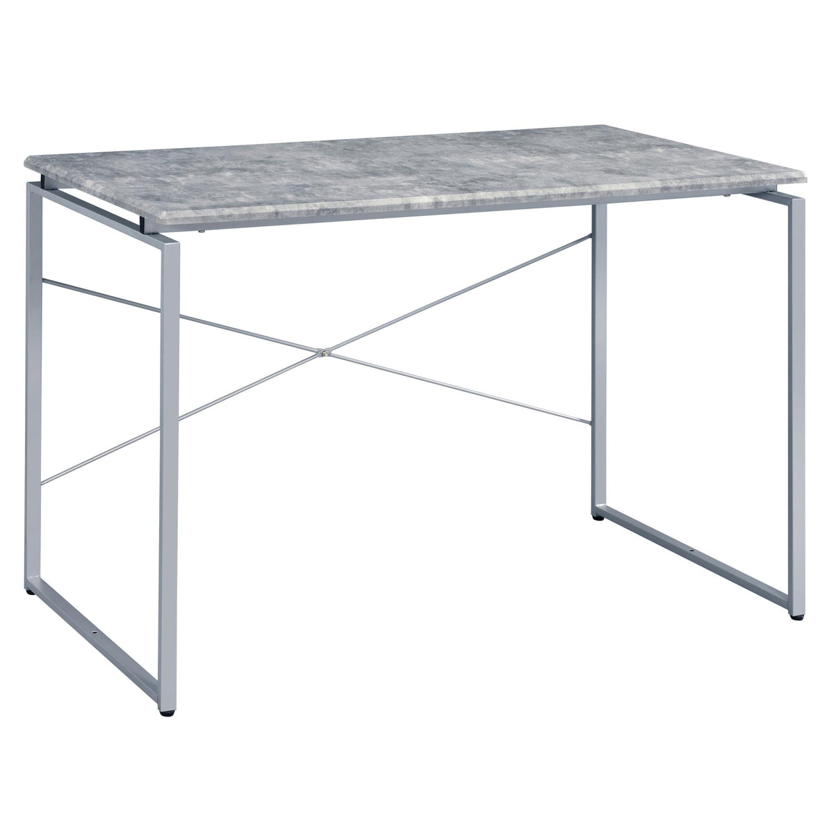 Iphigenia and Silver Writing Desk with Metal Sled Base