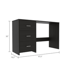 Classic 3 Drawers Writing Desk -Black
