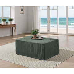 Full Compressed Corduroy Upholstered Ottoman