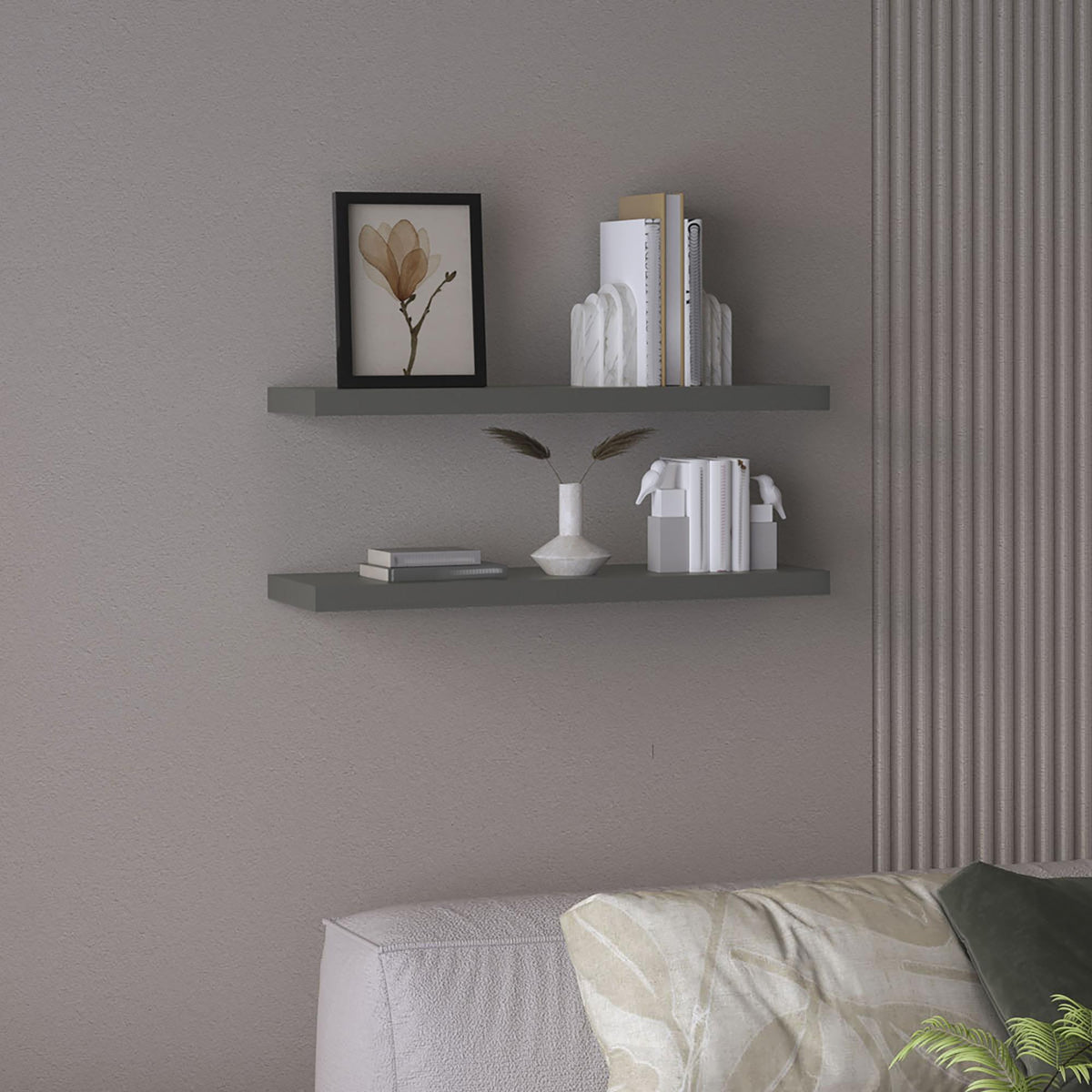 Hercules 31.5" Wide Floating Shelves Set of 2, Shelves for Wall Decor for Bedroom, Bathroom Storage Shelves, Book Shelves for Living Room