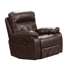 Transitional Style Diamond Stitching Manual Chair Pillow Top Arms Brown Finish Primary Living Room