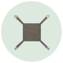 Museum Brown Round Glass Top Wood Dining Table