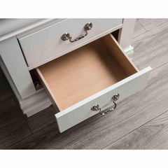 White Finish Nightstand 1pc Bracket Legs Dovetail Drawers Hanging Handles Transitional White Finish Bedroom Furniture