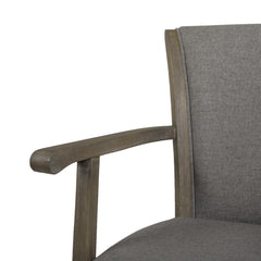Apollo 31" Swivel Bar Stool with Armrests, Heathered Grey Linen