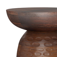 Comet 13 inch Solid Mango Accent Table in Warm Dark Brown