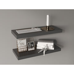 Floating Shelves 1.50" H, 2 Shelves, Matt Gray