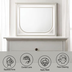 Demeter Pearl White Finish Mirror w/LED