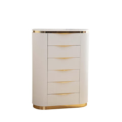Pluto Gold Detailed Chest made with Wood in White