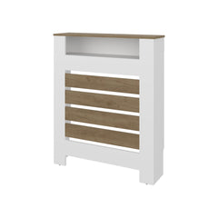 Camelot Cover Cabinet, 1 Shelf, White / Walnut