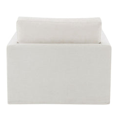 Exhibition Ivory Fabric Swivel Chair with 1 Toss Pillow