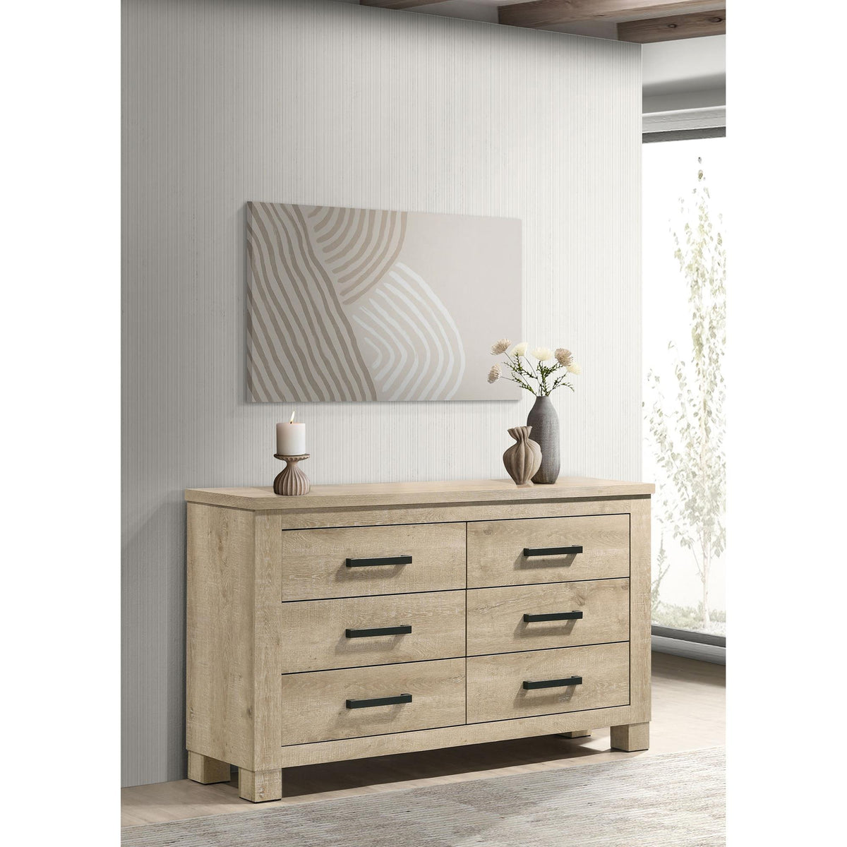 Poem Weathered Oak 6-drawer Bedroom Dresser