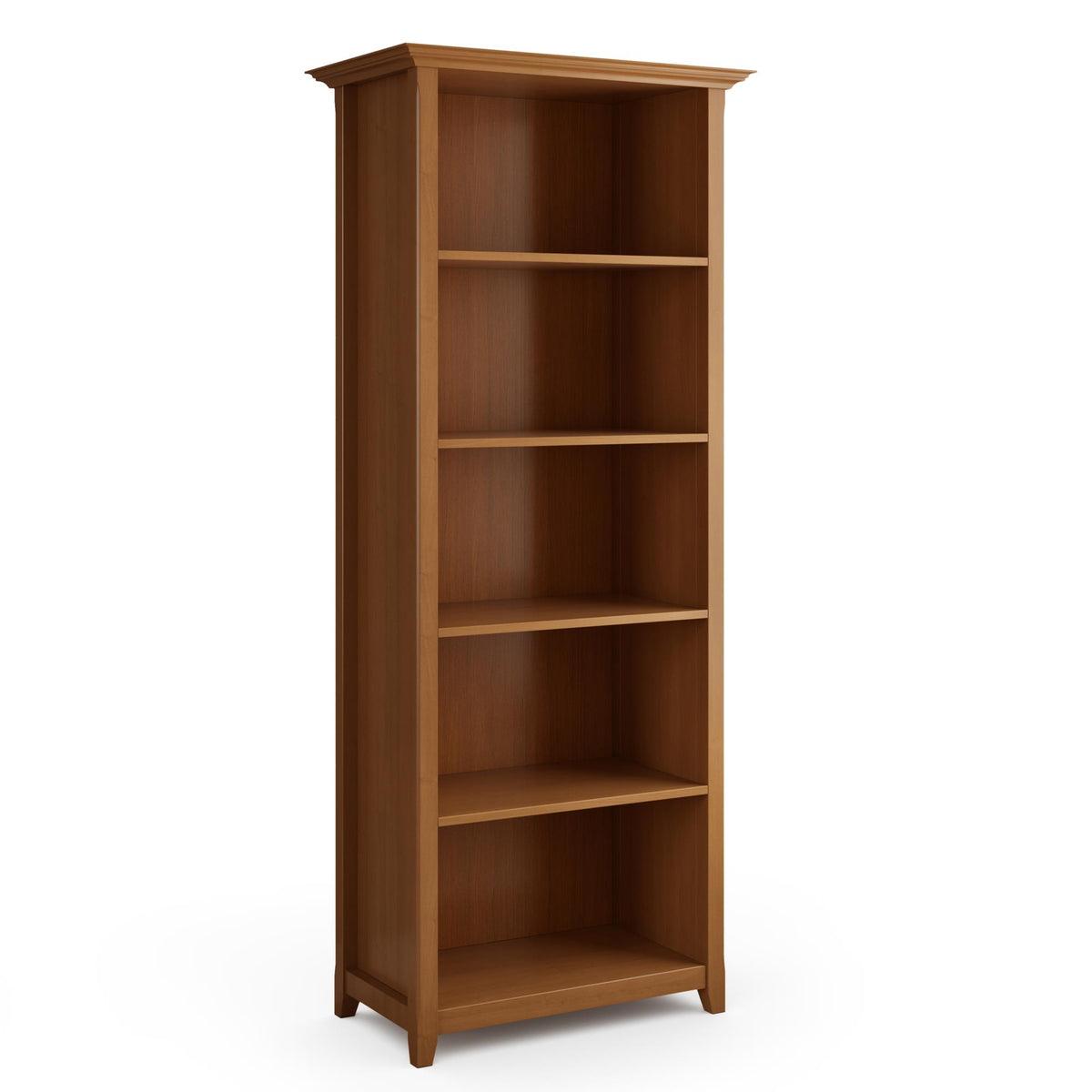 Atlas 30 inch Solid Wood 5 Shelf Bookcase in Light Golden Brown