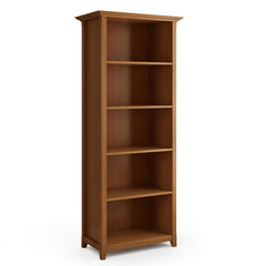 Atlas 30 inch Solid Wood 5 Shelf Bookcase in Light Golden Brown