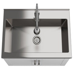 Clytemnestra - Deluxe 28" Laundry Cabinet with Faucet and Stainless Steel Sink - White
