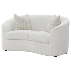 Avalon Latte Sloped Arms Loveseat with Pillows