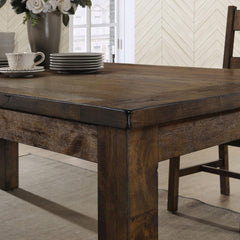 Moon Rustic Golden Brown Rectangular Dining Table