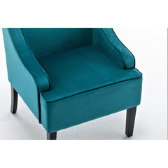 Versatile Upholstered Side Chair, Solid Wood Frame with Recessed Arms, Tapered Front Legs and Flared Back Legs, Foam & Sinuous Springs Cushioned Accent Chair for Entryway Bedroom Dining Room