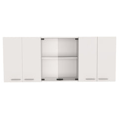 Archive 150 Wall Cabinet With Glass, Four Interior Shelves, Two Double Door -White