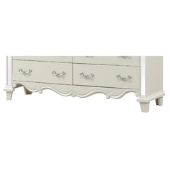 Record Mirror Framed Dresser made with Wood in White(Includes Dresser only-Mirror not included)