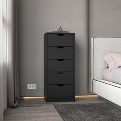 Wenge 5 Narrow Drawer Dresser