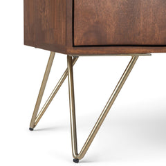 Nova 60 inch Wide Solid Mango Wood TV Stand in Urban Brown For TVs up to 65 inches