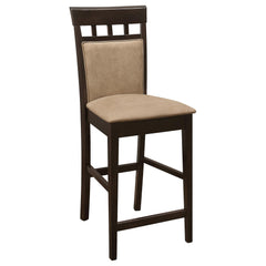 Quasar and Cappuccino Upholstered Counter Height Stools (Set of 2)