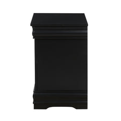 1pc Traditional Classic Black Finish 2-Drawers Nightstand Wooden Bedroom Furniture