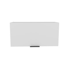 Museum Pull-Up Door Wall Cabinet, Compact Kitchen, Garage or Bathroom Storage Unit, White
