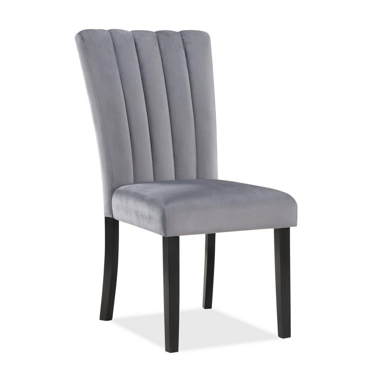 Haven 20 Side Chair Set of 2, Fabric Upholstery, Cushioned, Black, Gray
