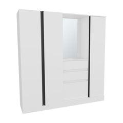 Hestia 1,80 Armoire With Double Doors, Hanging Rod And Interior Shelves, White