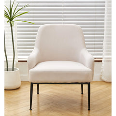 Quasar Velvet Accent Chair, Modern Upholstered Armchair with Metal Legs, Comfy Side Chair for Living Room Bedroom
