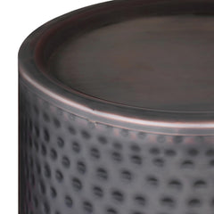 Waltz 16 inch Wide Metal Side Table in Hammered Antique Copper