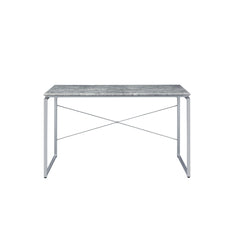 Saga Faux Concrete & Silver Finish Writing Desk