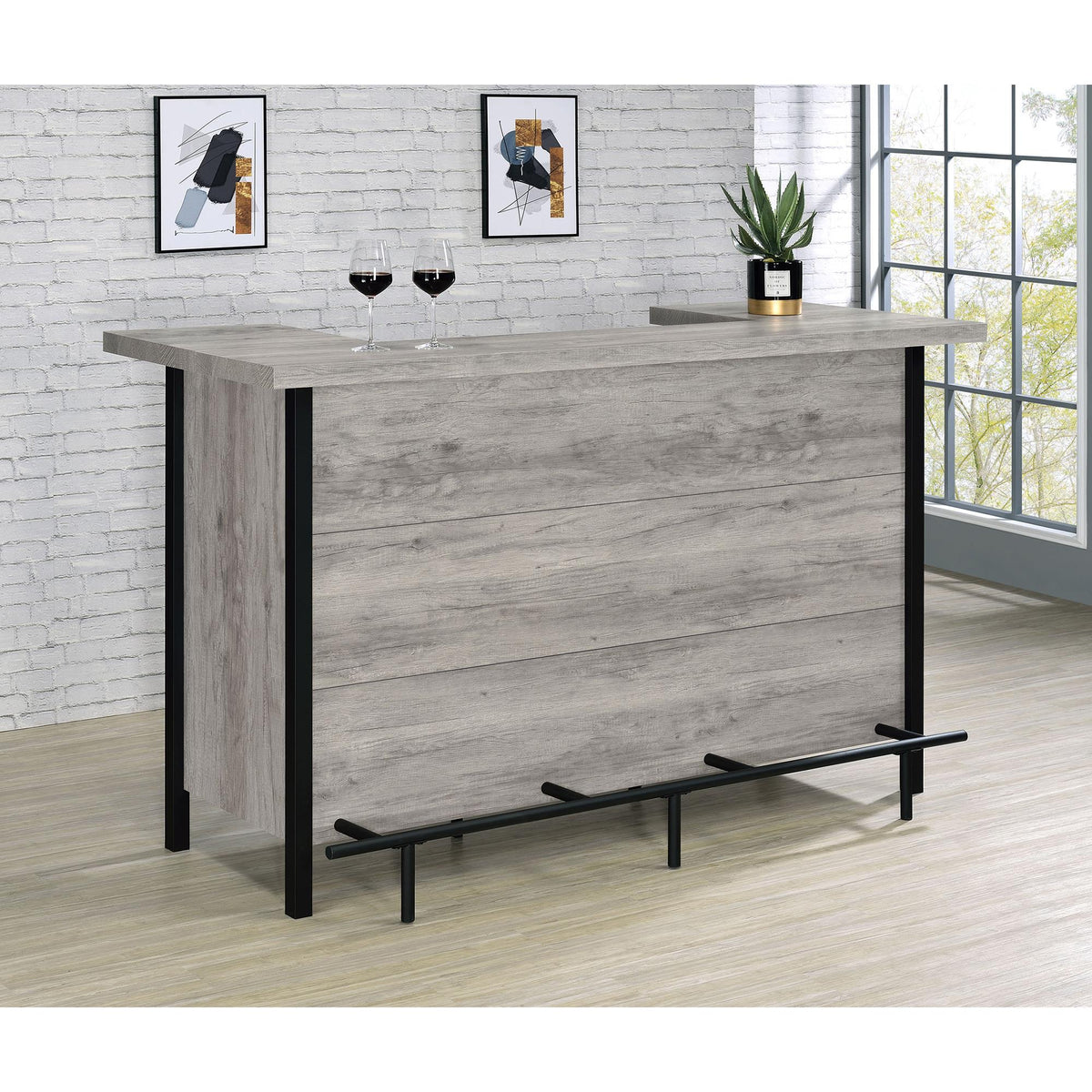 Nova Grey Driftwood Freestanding Bar Unit