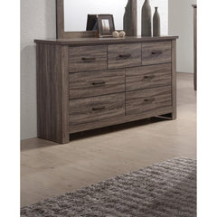 Natural Finish Striking Wooden 1pc Dresser Drawers Storage bedroom Furniture