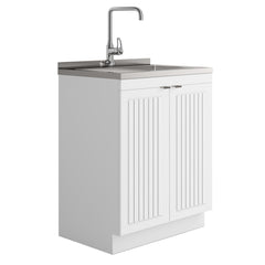 Epic - 28" Laundry Cabinet with Faucet and Stainless Steel Sink - White