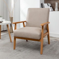 25.38'' Wide Classic Mid-Century Modern Arm Chair, Light Camel