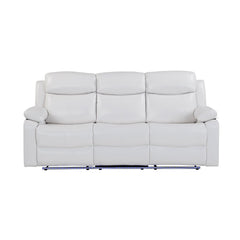 Museum White 3PC Reclining Sofa and Loveseat-with speaker and Recliner with LED Lights