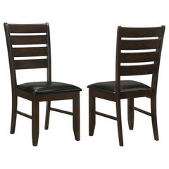 Showcase and Black Padded Seat Side Chairs (Set of 2)