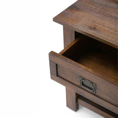 Hector - End Table - Distressed Charcoal Brown