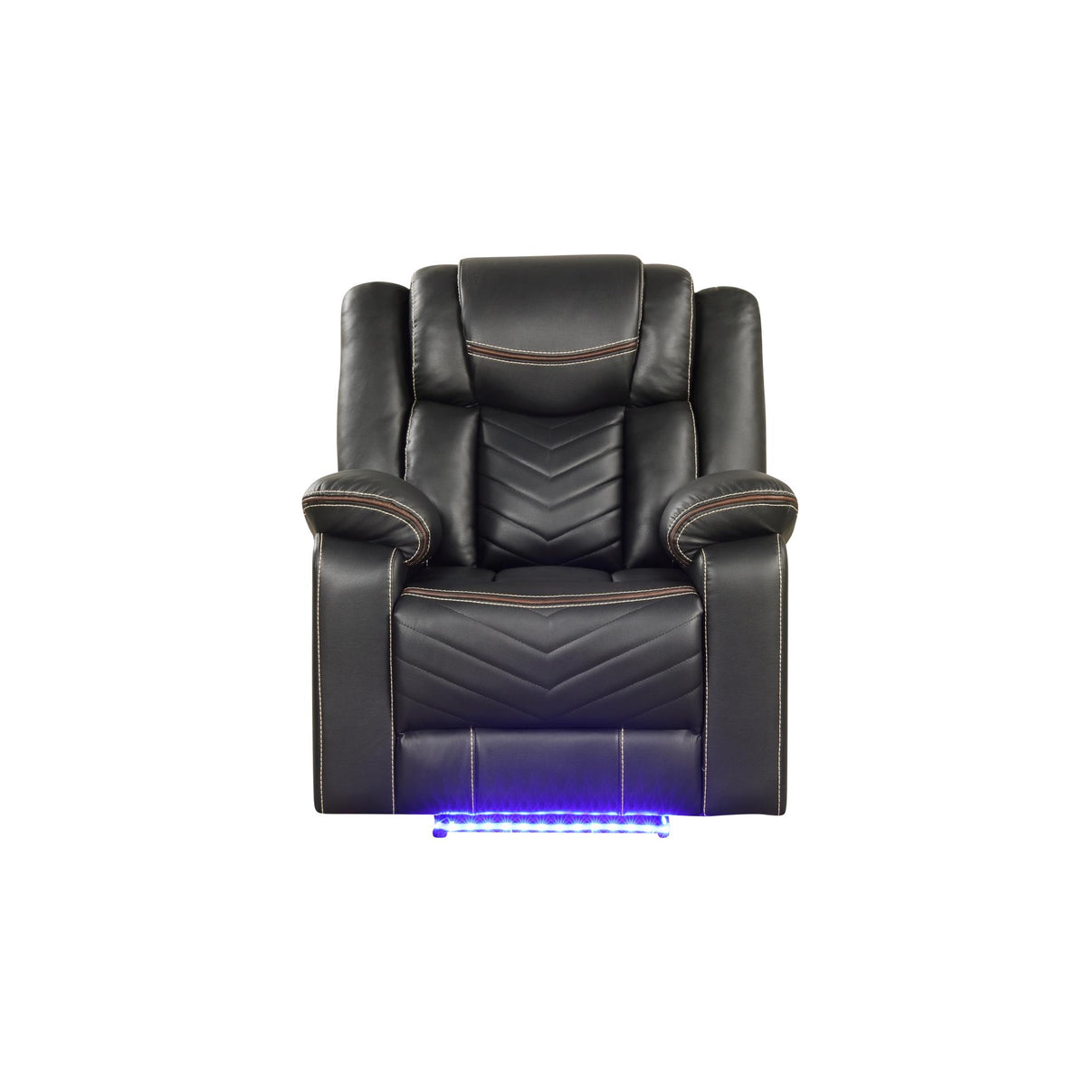 Cassandra Modern Contemporary LED Power Recliner Chair made with wood and metal frame in Gray